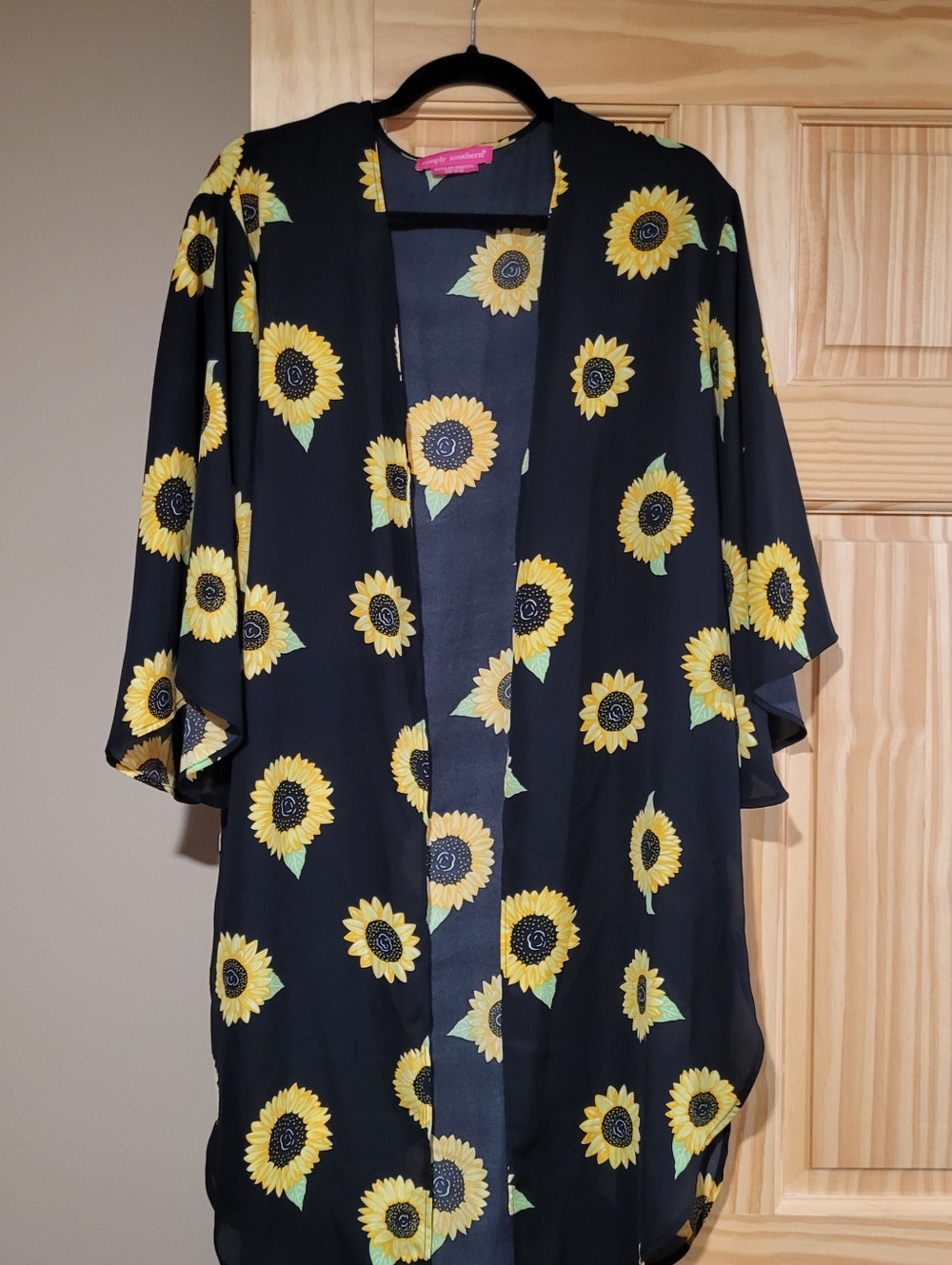 Simply Southern Black Sunflower Kimono